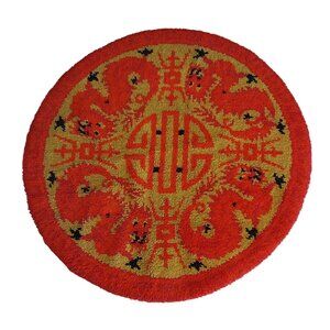 Chinese Dragon Red And Green Rug
